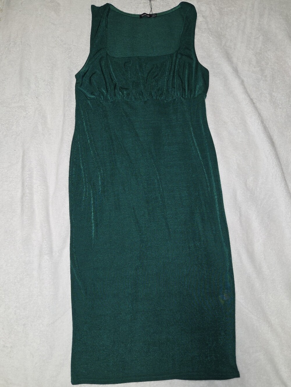 Boohoo Deep Green Sleeveless Midi Dress